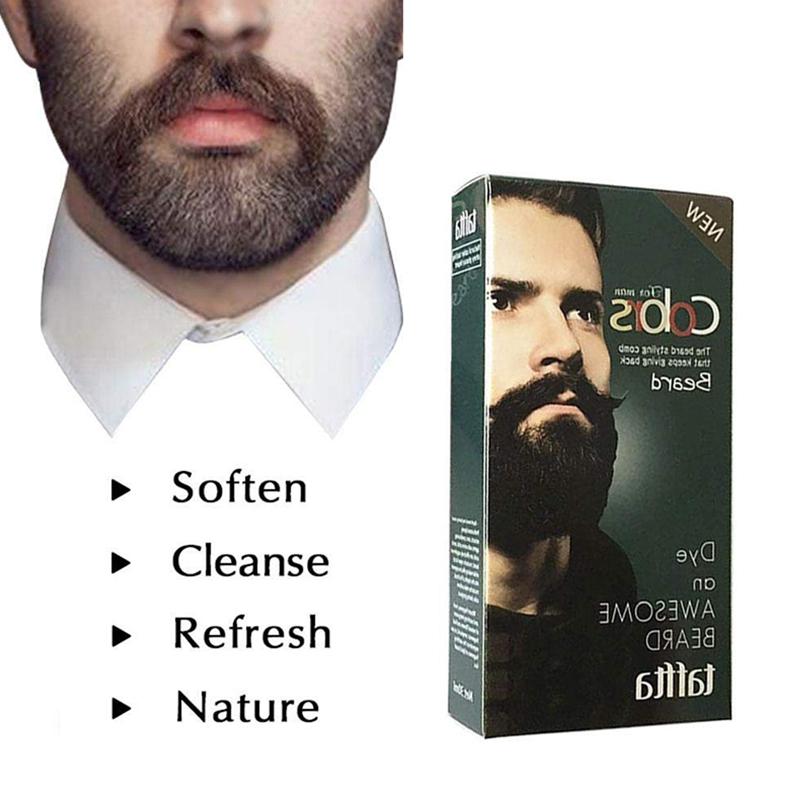 BellyLady Men Beard Dye Cream Fast Color Natural Black Beard Tint Cream with 1 Pair of Disposable Gloves