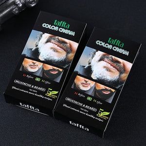 BellyLady Men Beard Dye Cream Fast Color Natural Black Beard Tint Cream with 1 Pair of Disposable Gloves