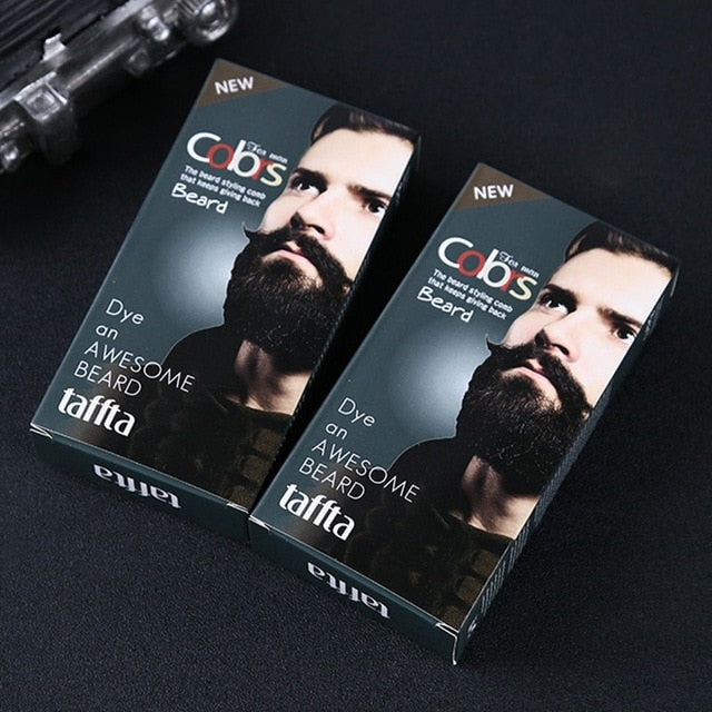 BellyLady Men Beard Dye Cream Fast Color Natural Black Beard Tint Cream with 1 Pair of Disposable Gloves