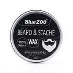 Blue ZOO Organic Natural Beard Care Wax Balm Men Styling Moisturizing Smoothing Gentlemen Natural Beard Oil Balm Drape Smooth