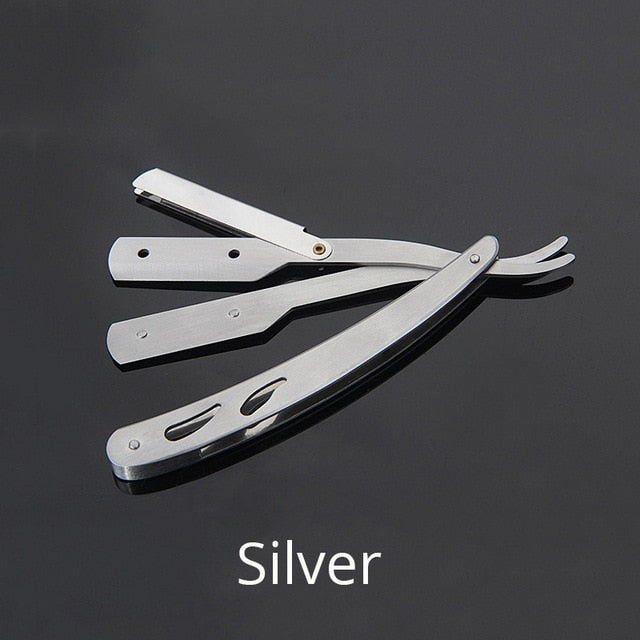 Vintage Straight Razor Foldable  Handle 420 Stainless Steel Shaving Beard Hair Cutting Eyebrow shaping