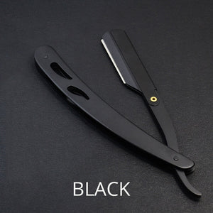 Vintage Straight Razor Foldable  Handle 420 Stainless Steel Shaving Beard Hair Cutting Eyebrow shaping