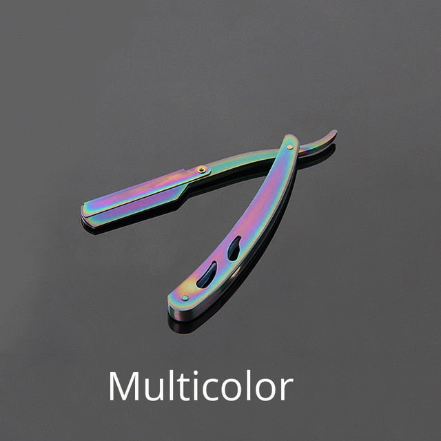 Vintage Straight Razor Foldable  Handle 420 Stainless Steel Shaving Beard Hair Cutting Eyebrow shaping
