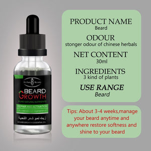 60ml Natural Organic Beard Growth Essential Oil for Men Beard Grooming Treatment Shiny Smoothing Beard Care Beard Enhance