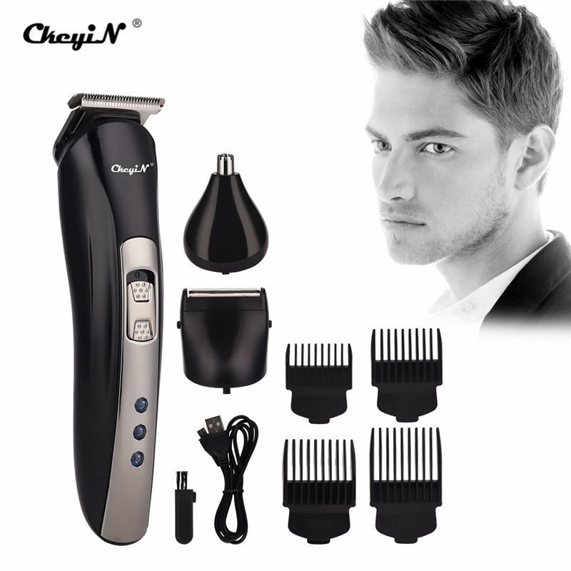 3 In 1 Hair Clipper Electric Cordless Nose Ear Beard Trimmer Professional Rechargeable Shaver Hair Cutter Remover Machine 47