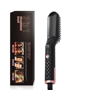 3 in1 Quick Heater Beard Straightener Hair Brush Ionic Electric Straightener Comb Multifunctional Hair Styling Tool Hot Comb