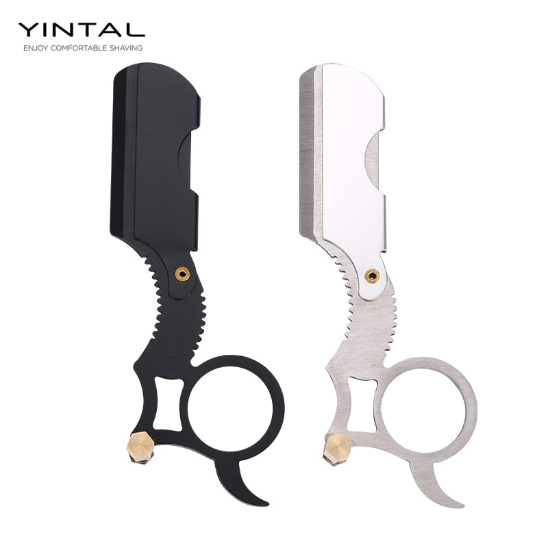 High Quality Men Stainless steel Straight Barber Edge Steel Safety Razors Beard Shaving Knife Hair Removal Tools