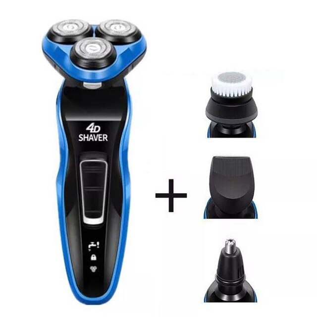 3 In 1 Men Electric Shaver Triple Blade Razor Men Clipper Rechargeable Shaving 4D Professional Beard Trimmer Razor Nose Trimmer