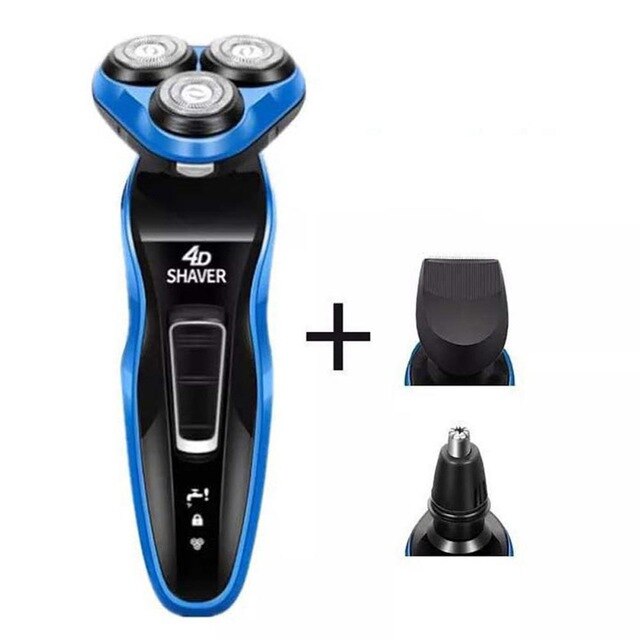 3 In 1 Men Electric Shaver Triple Blade Razor Men Clipper Rechargeable Shaving 4D Professional Beard Trimmer Razor Nose Trimmer