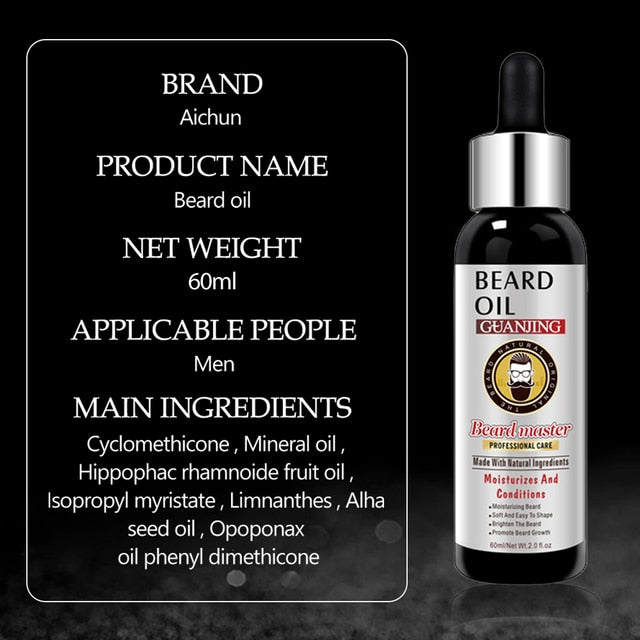 Beard Growth Essential Oil 100% Natural Beard Growth Oil Hair Loss Products For Men Beard Care Hair Growth Nourishing Beard Care