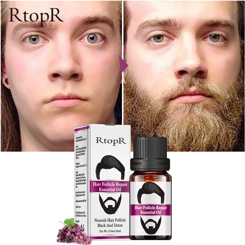 RtopR Hair Follicle Repair Oil Men Styling Moustache Oil Hair Growth Beard Body Hair Eyebrow Care Moisturizing Smoothing TSLM2