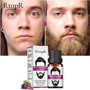 RtopR Hair Follicle Repair Oil Men Styling Moustache Oil Hair Growth Beard Body Hair Eyebrow Care Moisturizing Smoothing TSLM2