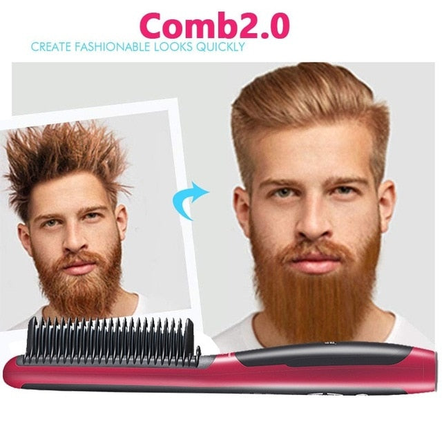 3 in1 Quick Heater Beard Straightener Hair Brush Ionic Electric Straightener Comb Multifunctional Hair Styling Tool Hot Comb