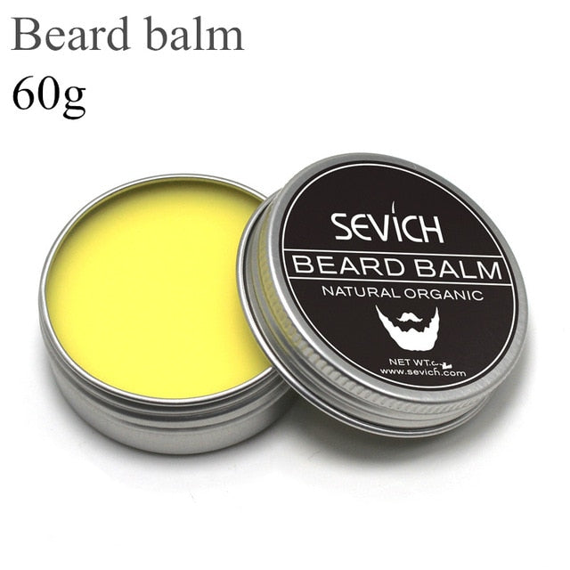Sevich 2 pcs Beard Care Sets Natural  Beard Growth Oil + Beard Balm For beard Smooth Styling Avoid Beard Hair Loss Products