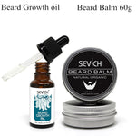 Sevich 2 pcs Beard Care Sets Natural  Beard Growth Oil + Beard Balm For beard Smooth Styling Avoid Beard Hair Loss Products