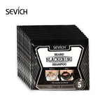 Sevich 5Mins Blackening Beard Shampoo Dye Beard Into Black 15ml Herb Natural Faster Blackening Beard Coloring Grey Removal TSLM2