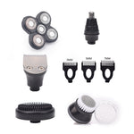 5 In 1 4D Men's Rechargeable Bald Head Electric Shaver 5 Floating Heads Beard Nose Ear Hair Trimmer Razor Clipper Facial Brush