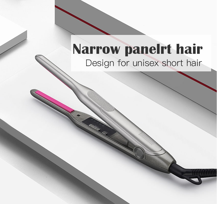 Professional Flat Iron for Short Hair 2 in 1 LED Hair Straightener Ceramic Beard Hair Straightener Curling Iron hair curler