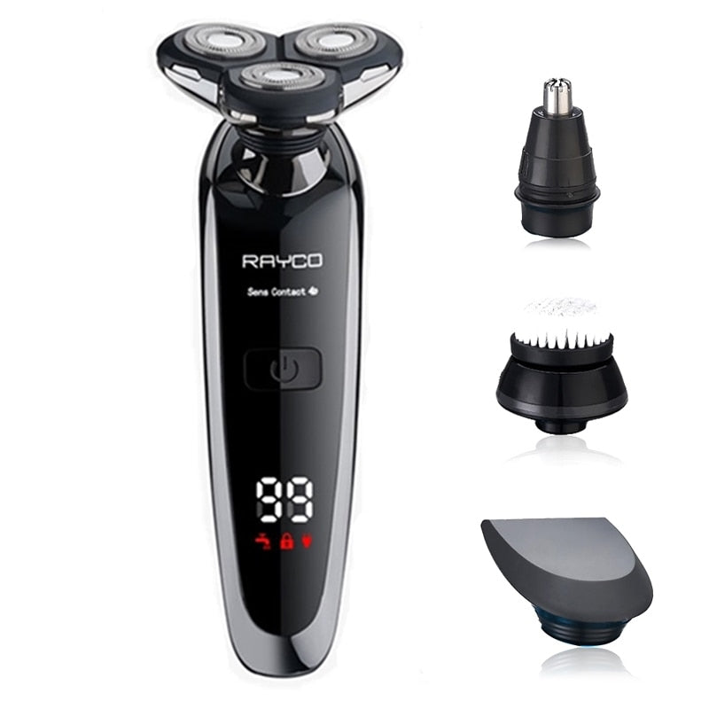 New Electric Shaver Rechargeable Shaving Machine Cleaning Beard Electric Razor for Men Digital Display Waterproof  Washable