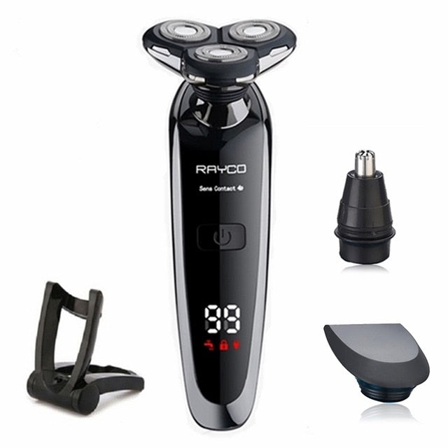 New Electric Shaver Rechargeable Shaving Machine Cleaning Beard Electric Razor for Men Digital Display Waterproof  Washable