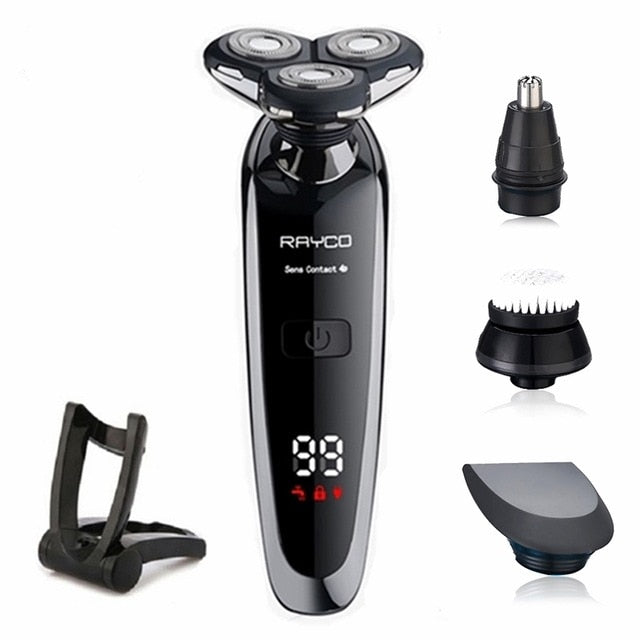 New Electric Shaver Rechargeable Shaving Machine Cleaning Beard Electric Razor for Men Digital Display Waterproof  Washable