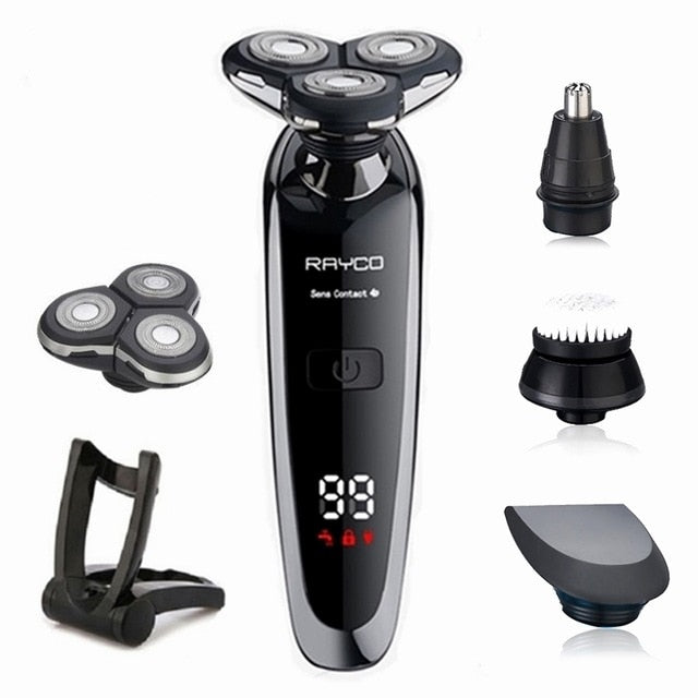 New Electric Shaver Rechargeable Shaving Machine Cleaning Beard Electric Razor for Men Digital Display Waterproof  Washable