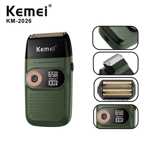 Kemei Electric Shaver for Men Twin Blade Reciprocating Cordless Razor Hair Beard USB Rechargeable Shaving Machine Barber Trimmer