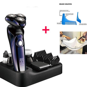 Wet dry 4D electric shaver for men beard hair trimmer electric razor rechargeable bald shaving machine LCD display grooming kit