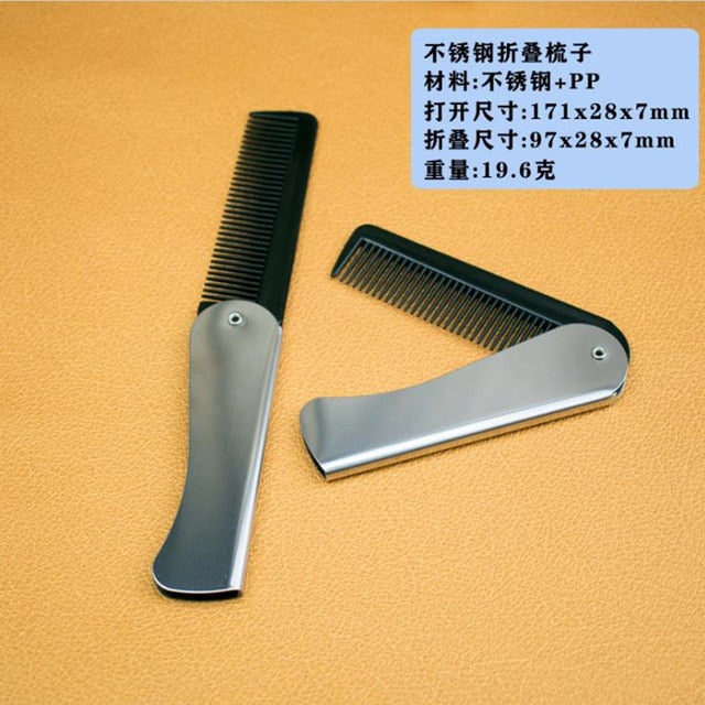 1 Pcs Mens Womens Beauty Handmade Folding Pocket Clip Hair Moustache Beard Comb