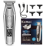 Kemei professional hair clipper beard trimmer men's hair trimmer LCD digital display 0mm cordless haircut electric razor 5