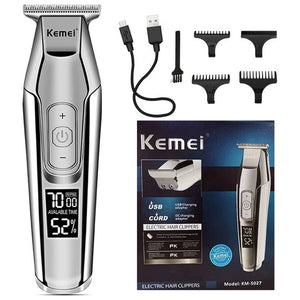 Kemei professional hair clipper beard trimmer men's hair trimmer LCD digital display 0mm cordless haircut electric razor 5