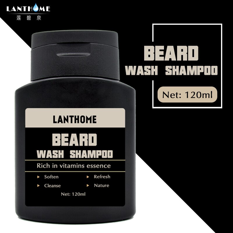 1PC Lanthome Vitamin Hair Beard Care Shampoo Men's Gift Beard Cleaning Assistance Machine Moisturiser Deep Cleansing Beard Wash